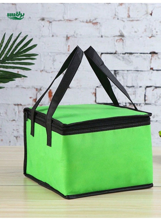 BURAQ - 1pc Lunch Bag, Cooler Bag, Insulated Thermal Cooler Bag, Cool Lunch Foods Drink Boxes Drink Storage, Big Square Chilled Bags, Zip Picnic Food Bags, For Travel And Delivery, Kitchen Supplies - Image 1