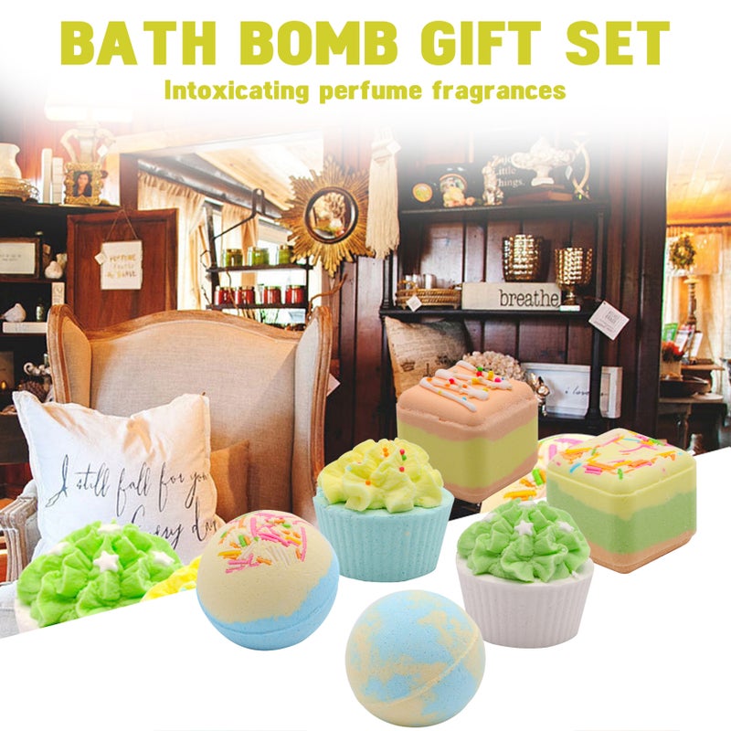 6PCs Bath-Bombs Gift Set Vivid Cupcakes Truffles Sprinkle Balls Spa Bath Fizzies Colorful Balls Kit Organic Sea Salt Bubble Bath Skin Relieve Pressure Varied Scents for Women Girls Mother - Image 3
