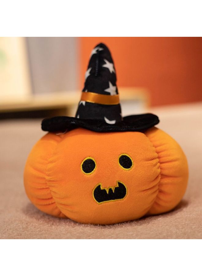Loquat Overseas  Pumpkin Plush Toy Pillow Funny Devil Pumpkin Pillow Plush Toy Doll-Specifications:50cm (0.9kg)-Color:Round Eye Teeth-Black Stars - Image 1