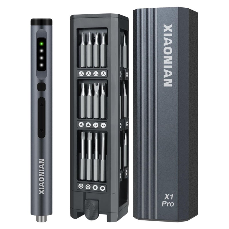XIAONIAN 3.7V Precision Electric Screwdriver Set,50 IN 1 Small Power Magnetic Storage Mini Electric Screwdriver Cordless Set USB Charging Repair Tool Kit for Electronics Laptop Phone Camera Glasses Watch - Image 1