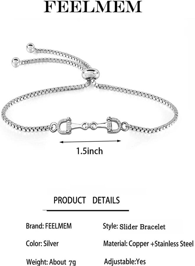 FEELMEM Horse Lover Gift Girls Jewelry Horse Bit Saddle Equestrian Western Jewelry Cowgirl Bracelet Gift (Horse-bracelet) - Image 2