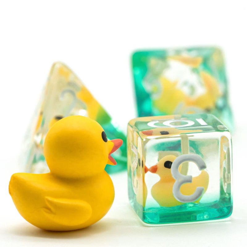Cusdie 7-Die DND Dice, Polyhedral Dice Set Filled with Animal, Animal Dice Set for Role Playing Game Dungeons and Dragons D&D Dice MTG Pathfinder (Yellow Duck) - Image 4