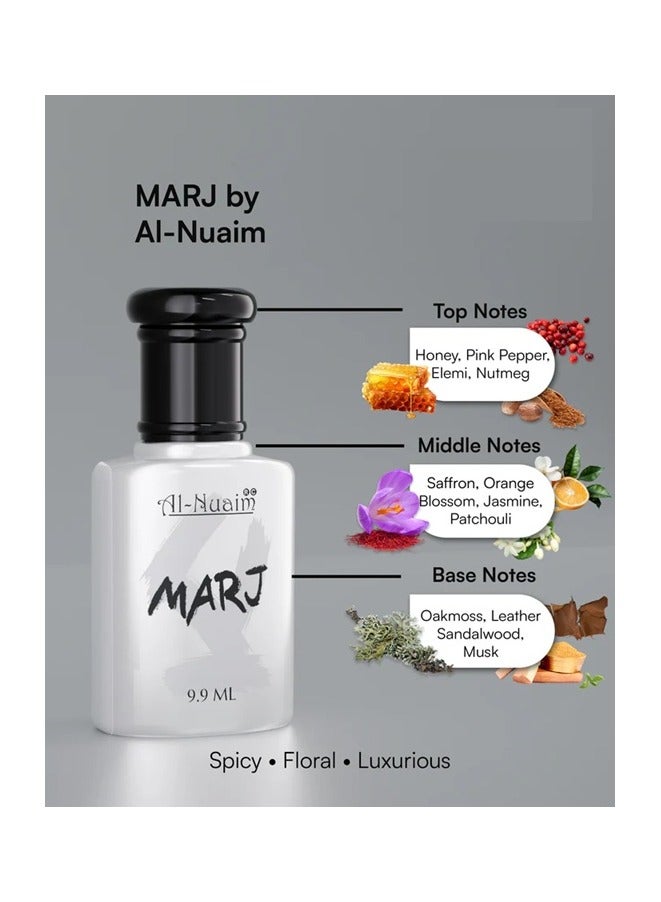Al Nuaim MARJ Roll-On Attar 9.9ml | Spicy Floral Woody Fragrance | Alcohol-Free Long-Lasting Luxury Perfume for Men & Women - Image 2