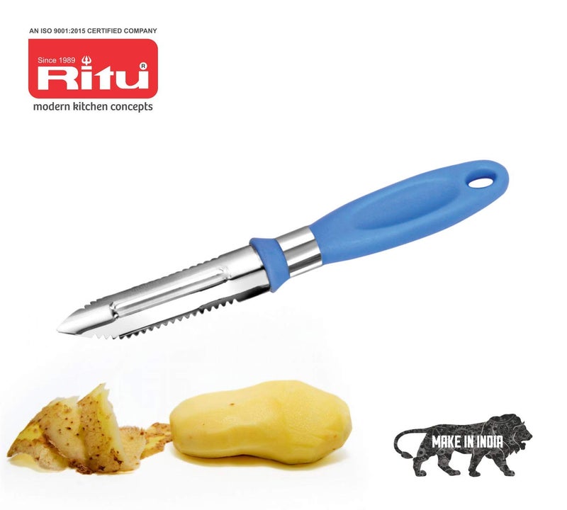 RITU Stainless Steel Peeler Jumbo | Durable Sharp Blade for Effortless Fruit & Vegetable Skin Removal | Ergonomic Handle | Rust -Resistant | Easy to Clean | Compact & Lightweight Kitchen Tool - Image 5