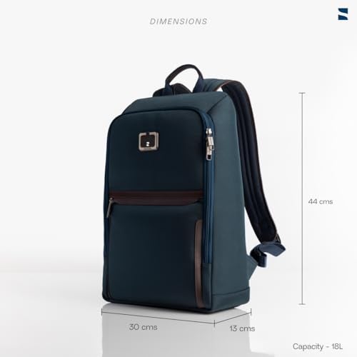 scarters Downtown Laptop Backpack for Men | 17L Office Backpack | 15.6 inch Laptop Bag | YKK Zippers | Suitcase Slot | Travel Bag for Office Commute & Business Trips (Navy Blue) - Image 3