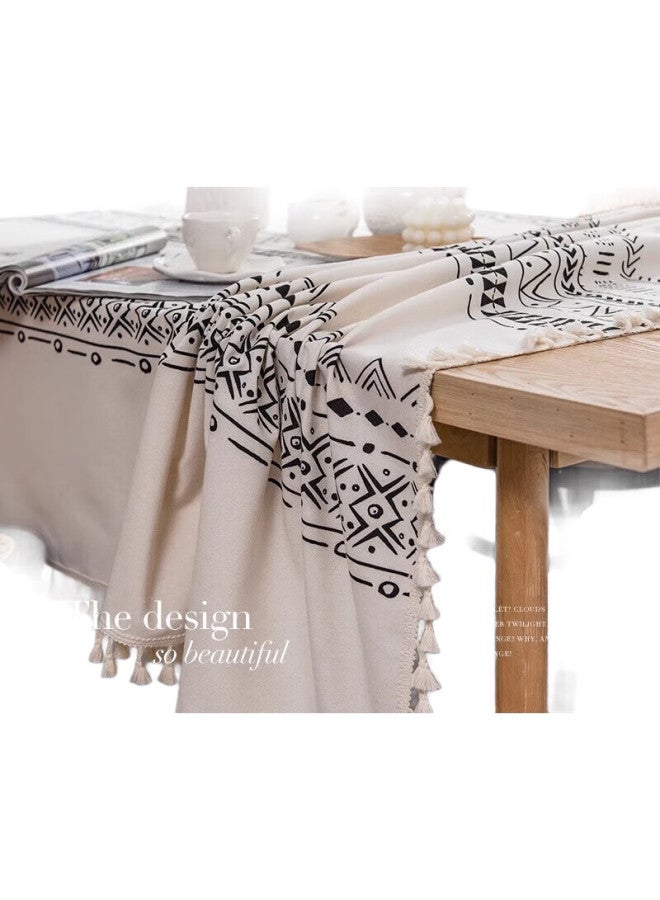Avivi Aiwei Cotton And Linen Tablecloth, Waterproof And Oil-Resistant, Dining Table Cover, Coffee Table Cloth, Rectangular Tablecloth, Table Mat, 140*180, Bohemian Style - Image 1