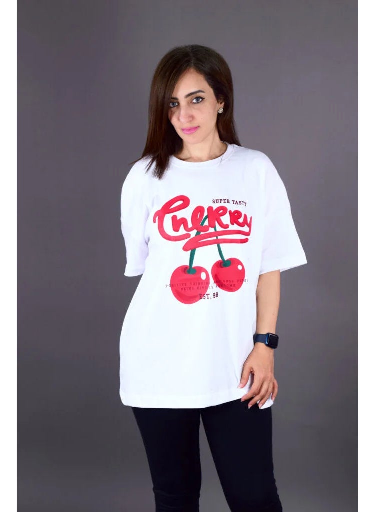 Oversize Fit Crew Neck Printed Short Sleeve T-Shirt - 100% Cotton - Image 1