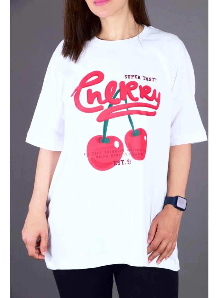 Oversize Fit Crew Neck Printed Short Sleeve T-Shirt - 100% Cotton - Image 5