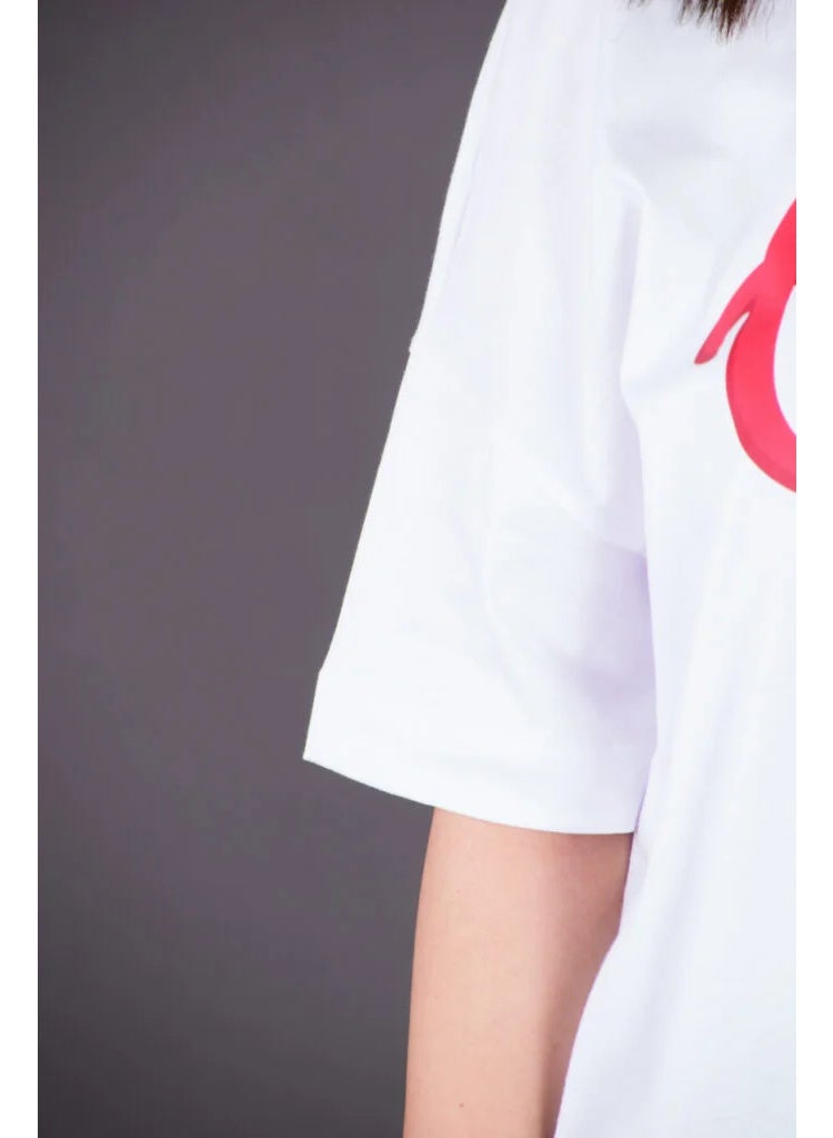 Oversize Fit Crew Neck Printed Short Sleeve T-Shirt - 100% Cotton - Image 3