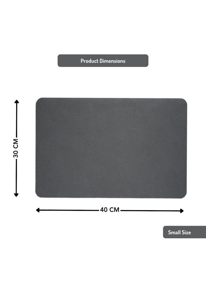 BROGBUS Water Absorbing with Non-Slip Rubber Backed Kitchen Dish Drying Mat for Wet Utensils, Kitchen Counter Top (30x40 Cm, Grey Color) - Image 2