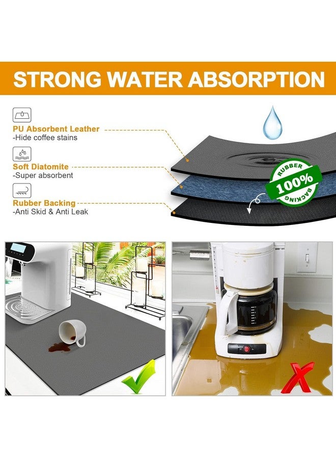 BROGBUS Water Absorbing with Non-Slip Rubber Backed Kitchen Dish Drying Mat for Wet Utensils, Kitchen Counter Top (30x40 Cm, Grey Color) - Image 3