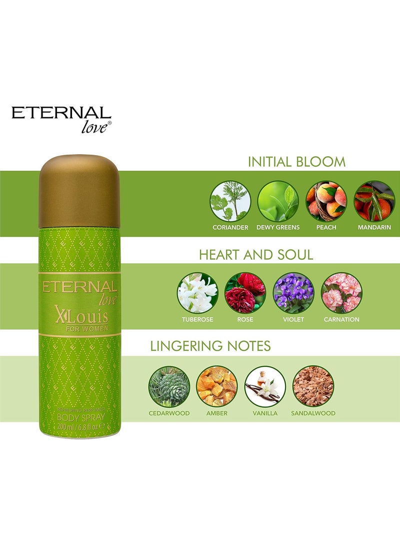 Eternal Love Eau De Parfum X-Louis For Women 100ml & Refreshing Perfumed Body Spray X-Louis For Women 200ml - Image 3