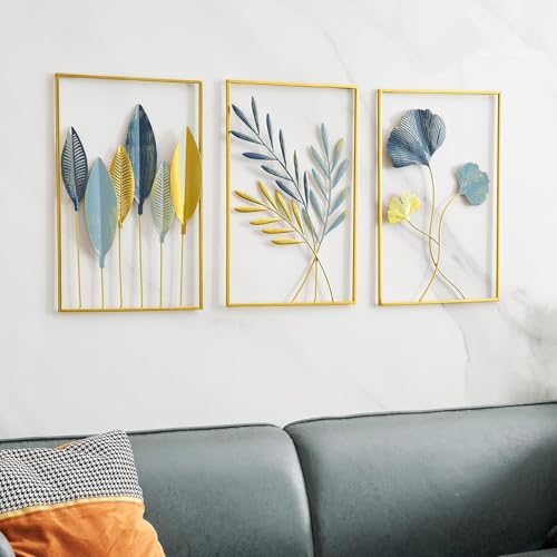 FUNTEREST Handcrafted Metal Wall Decoration|Decorative Wall Hanging Art Decor Leaf Sculpture For Living Room Bedroom Office&Entryway, 49 Cm - Image 2