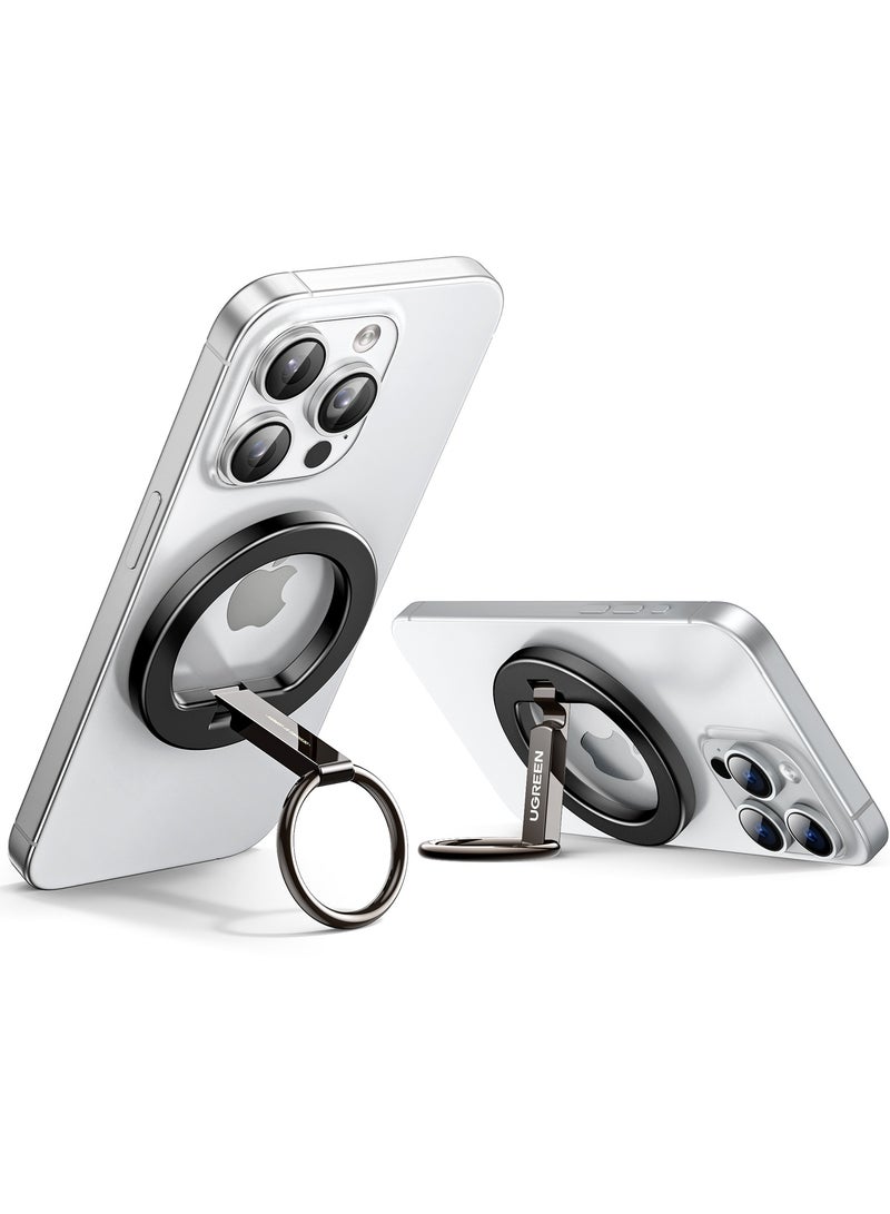 يو جرين حامل حلقي للهاتف ماج سيف مع قبضة إصبع، حامل معدني مصقول يدور 360 درجة لتركيب السيارة المغناطيسي، متوافق مع آيفون 17/16/15 برو ماكس وجميع هواتف Android ذات الحلقة المغناطيسية - Image 1