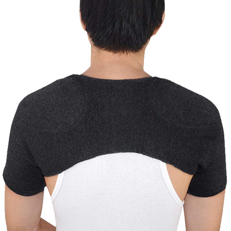 Knitted Double Shoulder Warm Compression Sleeve Wrap Recovery Office Home Knit Cashmere Guard for Rotator Cuff Shoulder Chronic Tendonitis Pain Relief