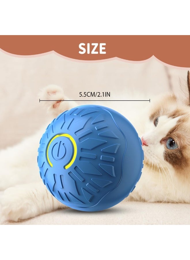 Interactive Cat Ball Dog Toy: A new vibrating mobile dog ball that can move on its own and automatically roll. It is a rechargeable small mobile ball toy with a light, suitable for dogs, pets, and puppies (2 pieces in orange and blue)