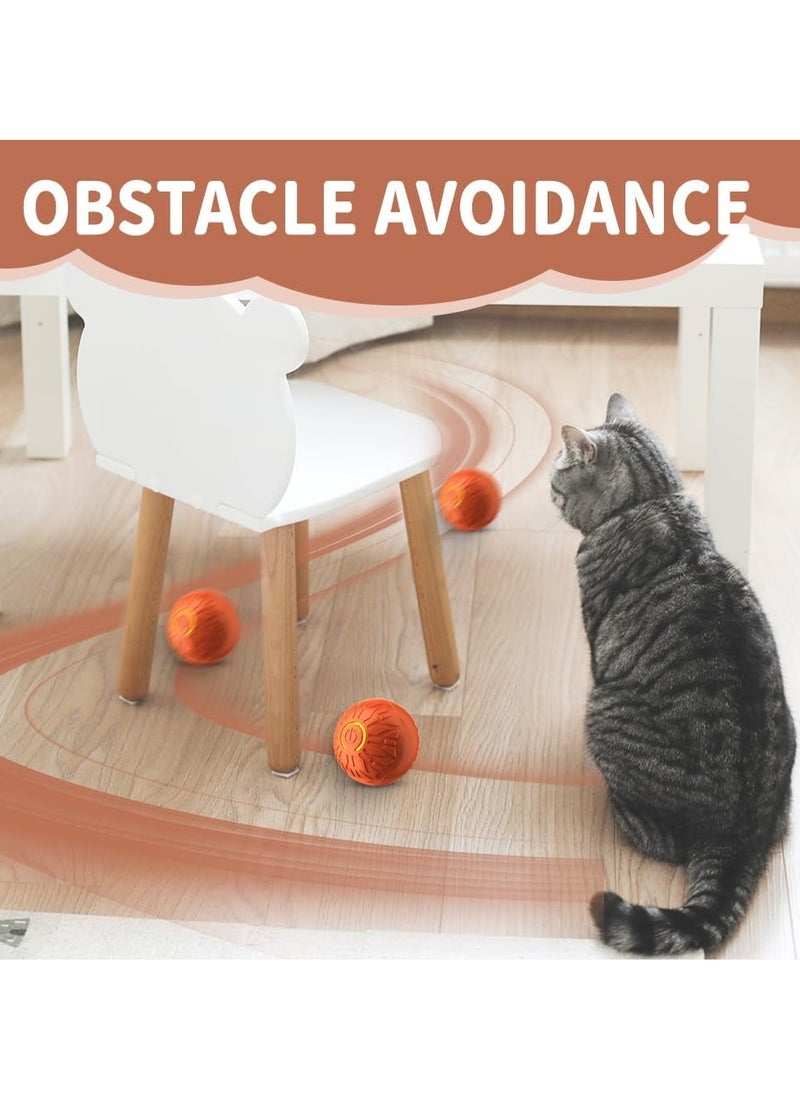 Interactive Cat Ball Dog Toy: A new vibrating mobile dog ball that can move on its own and automatically roll. It is a rechargeable small mobile ball toy with a light, suitable for dogs, pets, and puppies (2 pieces in orange and blue)