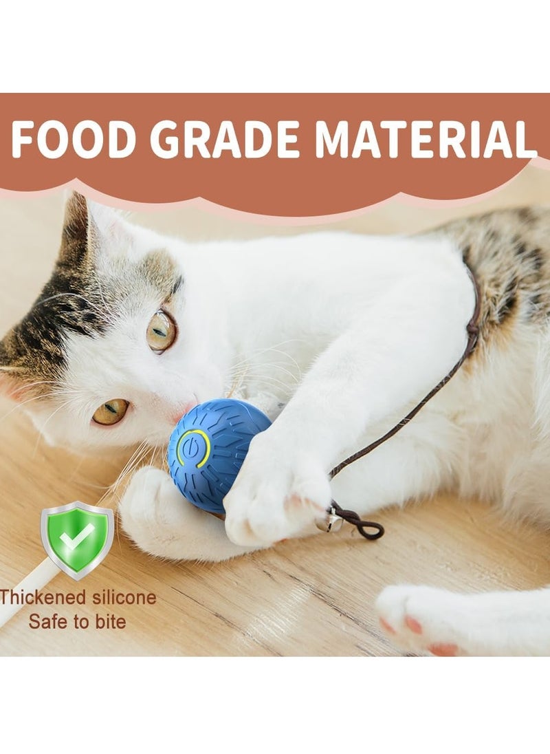 Interactive Cat Ball Dog Toy: A new vibrating mobile dog ball that can move on its own and automatically roll. It is a rechargeable small mobile ball toy with a light, suitable for dogs, pets, and puppies (2 pieces in orange and blue)