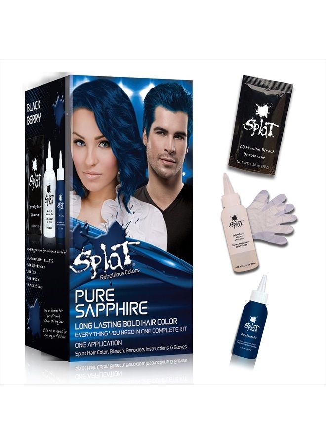 SPLAT Rebellious Colors Hair Coloring Complete Kit, Pure Sapphire