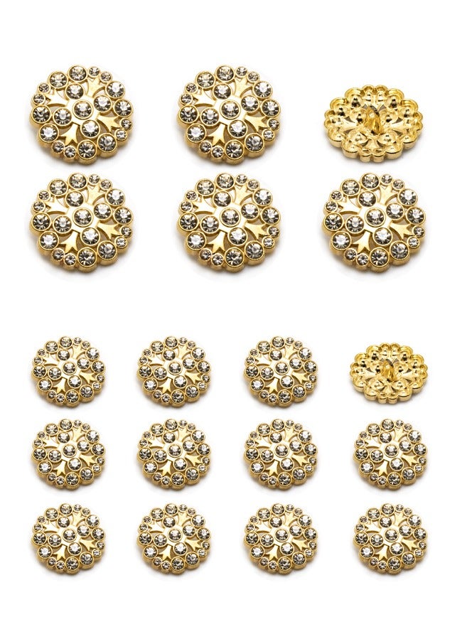 18 Pcs Metal Button Set for Women Dress. Fashion Nice Design with best quality stone.  (40L-6pcs,  28L-12pcs) - Image 1