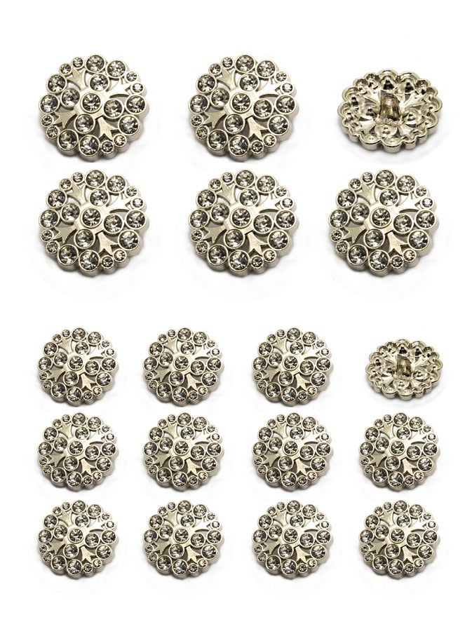 18 Pcs Metal Button Set for Women Dress. Fashion Nice Design with best quality stone.  (40L-6pcs,  28L-12pcs) - Image 2