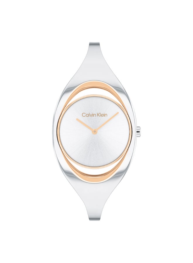 CALVIN KLEIN ساعة يد ستانلس ستيل بعقارب دائرية الشكل للنساء 25200424 - 32.5 ملم - Image 2