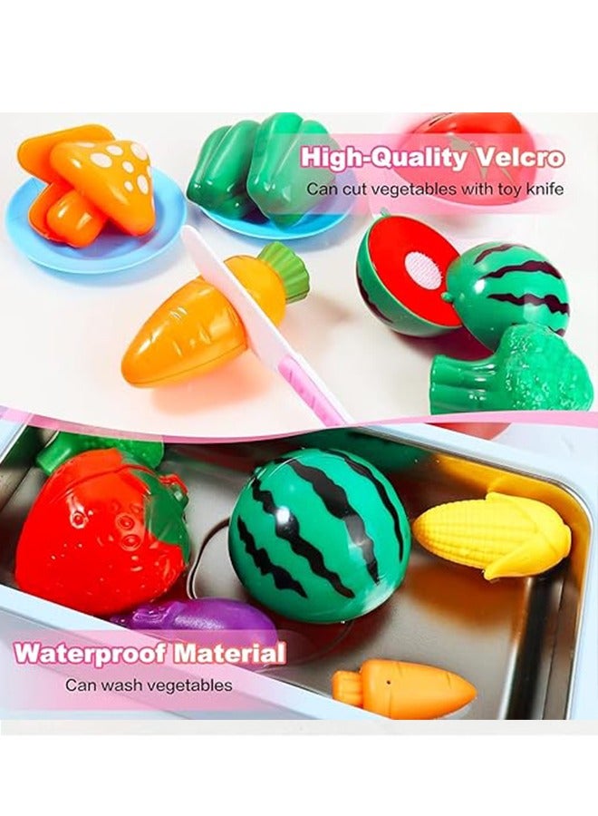 73 Pcs Play Kitchen Accessories Toy, Toddler Kitchen Toy Set, Including Pots, Pans and Fruits, Play Kitchen Accessories for Girls Boys Toddlers - Image 2