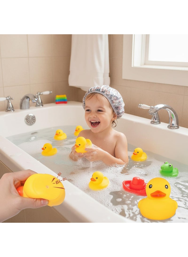 20Pcs Yellow Ducks Bath Toys, Bathtub Floating Squeaky Duck Baby Preschool Bath Toy - Image 3