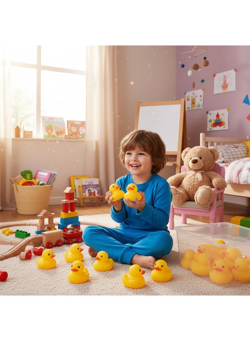 20Pcs Yellow Ducks Bath Toys, Bathtub Floating Squeaky Duck Baby Preschool Bath Toy - Image 4