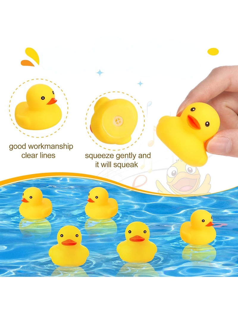 20Pcs Yellow Ducks Bath Toys, Bathtub Floating Squeaky Duck Baby Preschool Bath Toy - Image 2