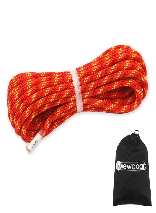 NewDoar CE & UIAA Certificated 5/16in(8mm) Static Climbing Rope 14KN High Strength Accessory Cords Safety for Rock Climbing, Outdoor Survival, Hiking, Mountaineering-Orange/33FT - Image 1