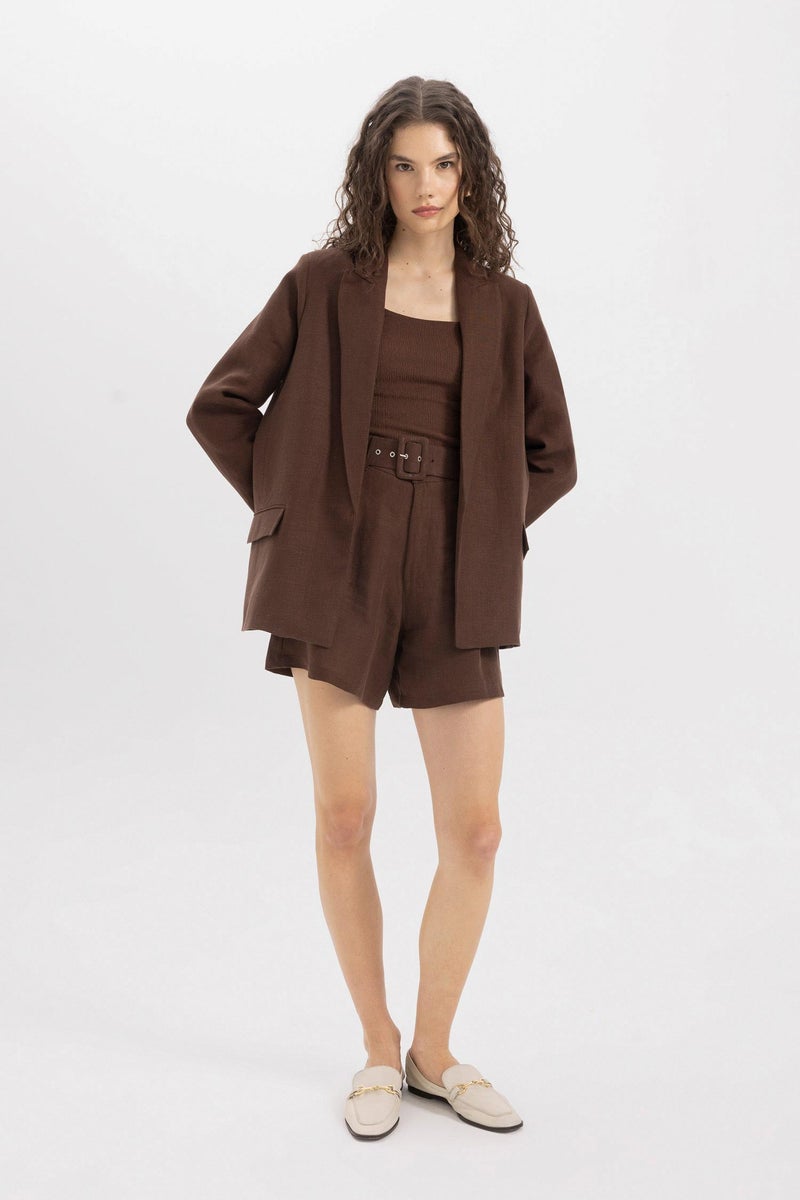 ديفاكتو شورت كتان قصير بخصر عالي - Image 2