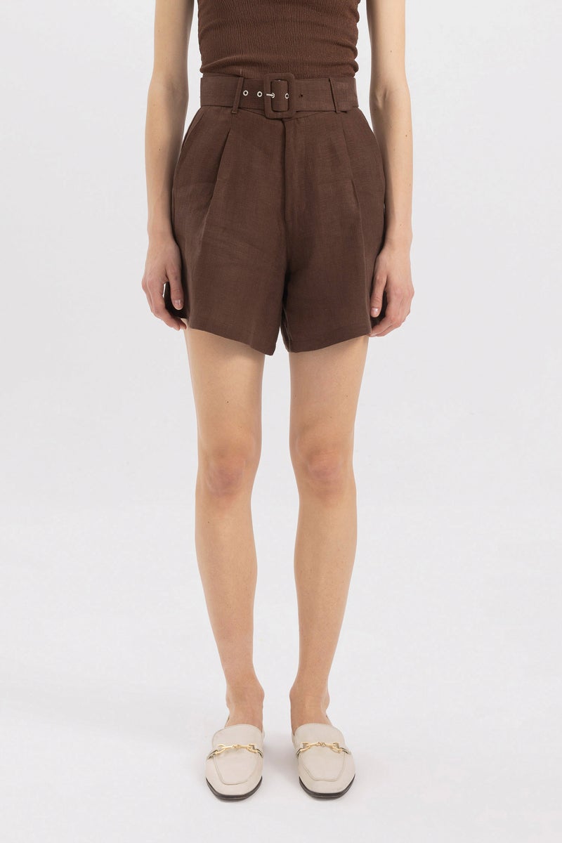 ديفاكتو شورت كتان قصير بخصر عالي - Image 5