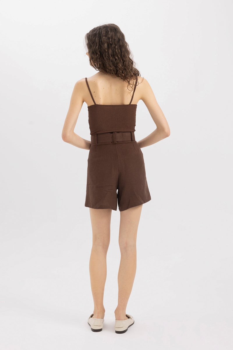 ديفاكتو شورت كتان قصير بخصر عالي - Image 4