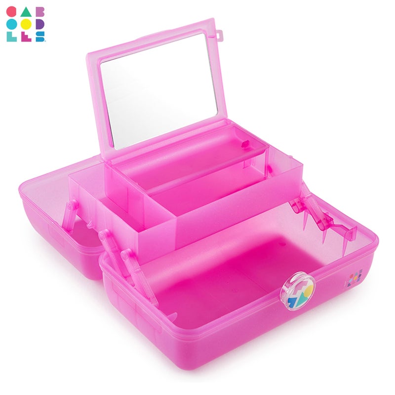 Caboodles On-The-Go Girl Makeup Box, Hot Pink Sparkle, Hard Plastic Makeup Organizer Box, Built-In Mirror, Secure Latch for Safe Travel, Spacious Storage for Large Items - Image 5