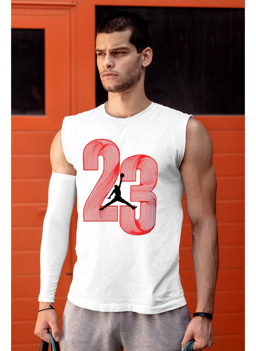 Rock&Roll Twenty Three White Cut Sleeve | Sleeveless Men's T-Shirt | Athlete