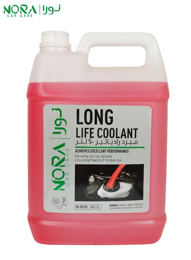 NORA Long Life Coolant 5L Anti-Boiling, Anti-Rust, Anti-Scale Engine Coolant for Cars, Trucks & Generators N-261R - Image 1