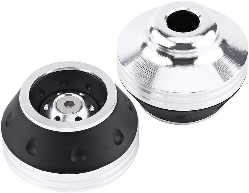 Keenso Motorcycle Fork Sliders, CNC Aluminum Crash Protection for Front Axle/Wheel, Protects Bike in Tip-Overs, Easy Bolt-On Installation (Silver) - Image 2