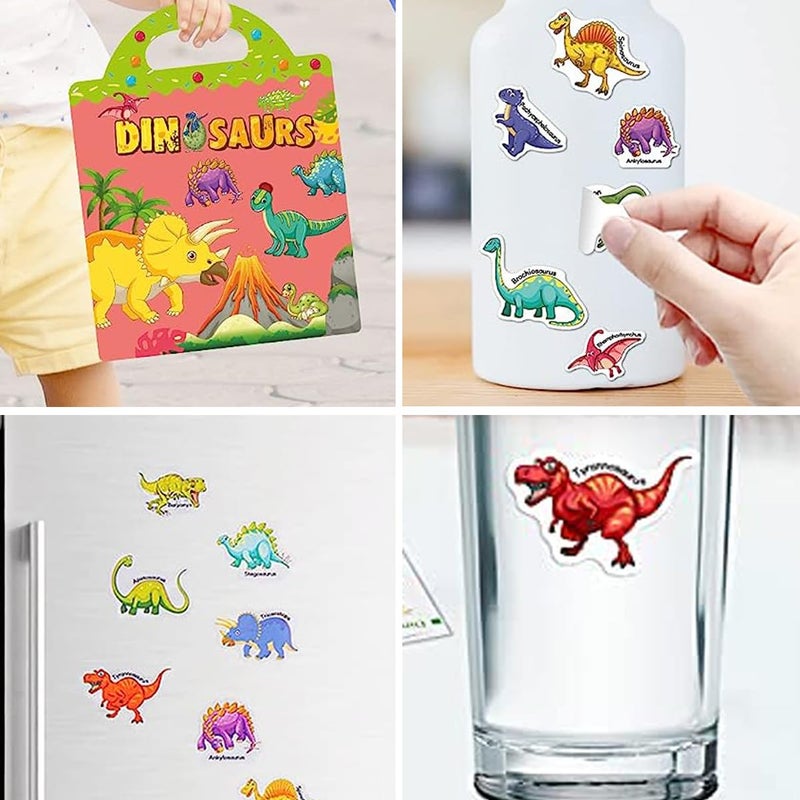 Yowlieu Reusable Sticker Books for Kids, Travel Removable Toddler Dinosaur Sticker Books for 3 4 5 Year Old Girls Boys Birthday Gifts Educational Learning Toys - Image 5