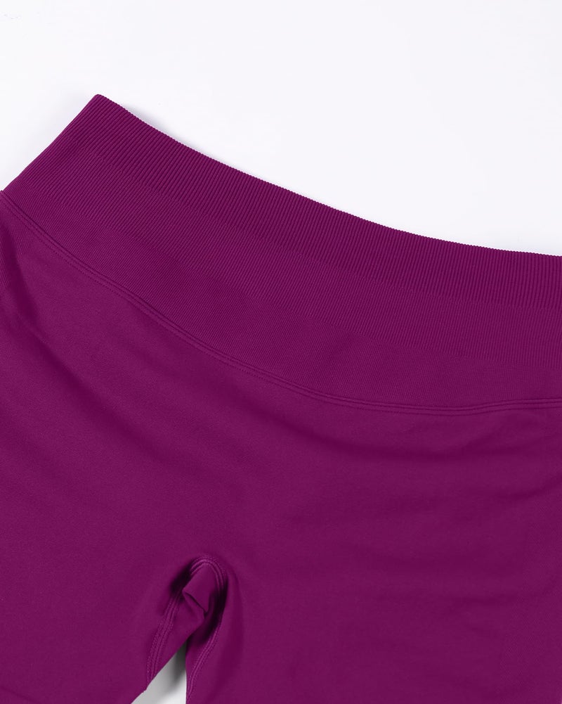 AUROLA Influence Collection Workout Shorts for Women,No Roll Up New Scrunch SeamlessGym Short-3.5" Inseam, Magenta, XS - Image 2