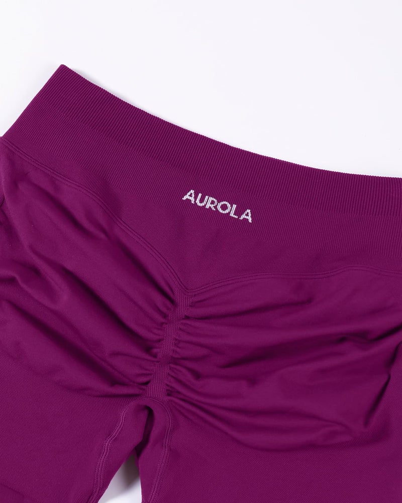 AUROLA Influence Collection Workout Shorts for Women,No Roll Up New Scrunch SeamlessGym Short-3.5" Inseam, Magenta, XS - Image 3