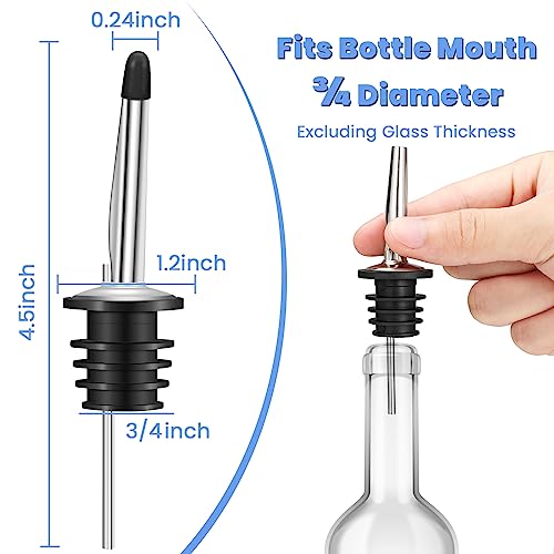 SZLFSX 24 Pack Liquor Pour Spouts Set - Stainless Steel bottle spout and Liquor Pourers Dust Caps Covers - Image 3