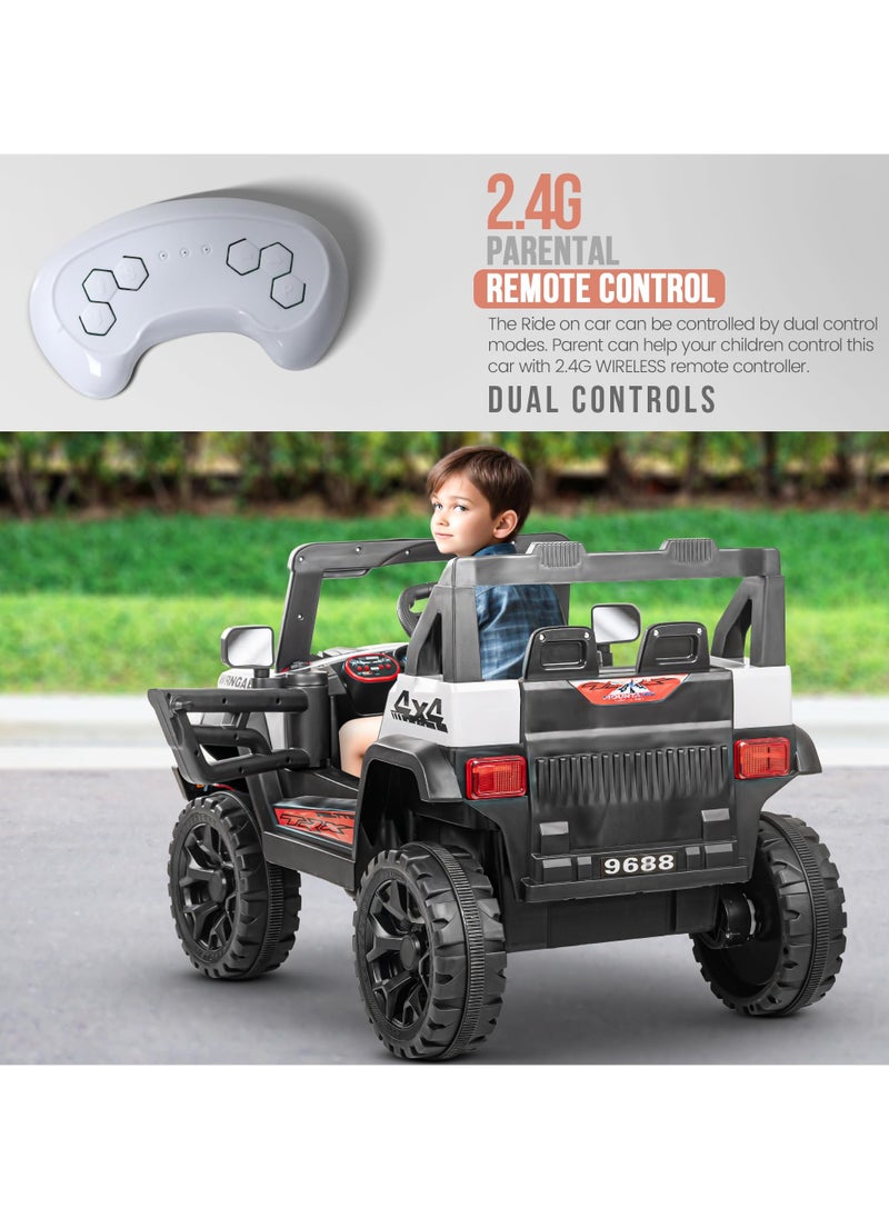 BAYBEE Wagon Battery Operated Jeep for Kids Rechargeable Battery Car for Kids with Music Led Light Ride On Kids Car Jeep Racing Baby Big Car Electric Car for Kids Childrens Boy Girl Grey  - Image 4