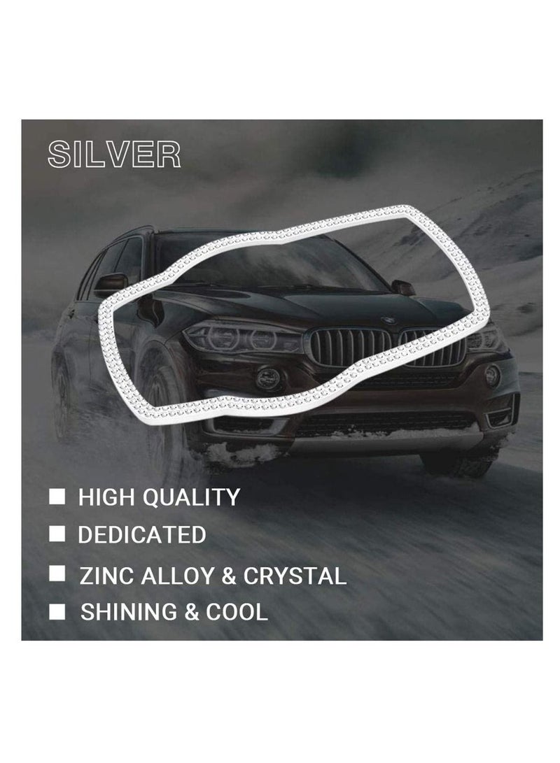 Generic Compatible Molding Trim Caps for BMW Accessories Parts iDrive Multimedia Knob Covers Decals Bling Interior Decorations 3 5 Series X1 X3 X5 Women Men Crystal Silver  - Image 3
