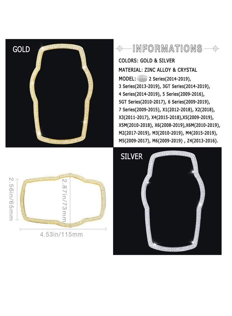 Generic Compatible Molding Trim Caps for BMW Accessories Parts iDrive Multimedia Knob Covers Decals Bling Interior Decorations 3 5 Series X1 X3 X5 Women Men Crystal Silver  - Image 5