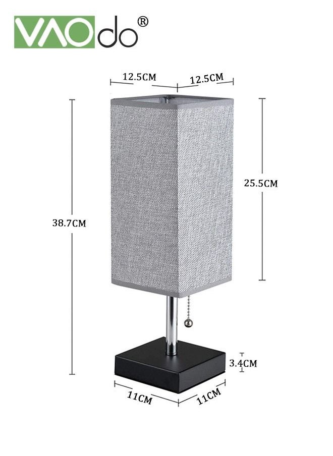 VAOdo - Bedside Table Lamp with 3 Color Temperatures 3000/4000/5000K Small Lamp with USB C+A Ports Nightstand Lamp with 3 Color Modes by Pull Chain Bedroom Lamp for Living Read Work - Image 1