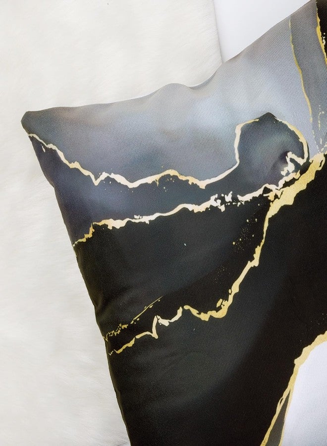 Bonhause Black Gold Grey Marble Throw Pillow Covers 18 x 18 Inch Marble Texture Modern Decorative Pillow Cases for Couch Sofa Bed Home Decor Set of 4 - Image 4
