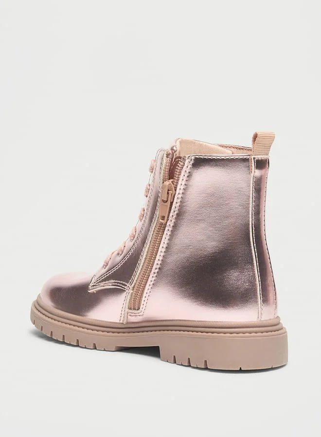 Barbie Print Ankle Boots with Lace-Up Closure