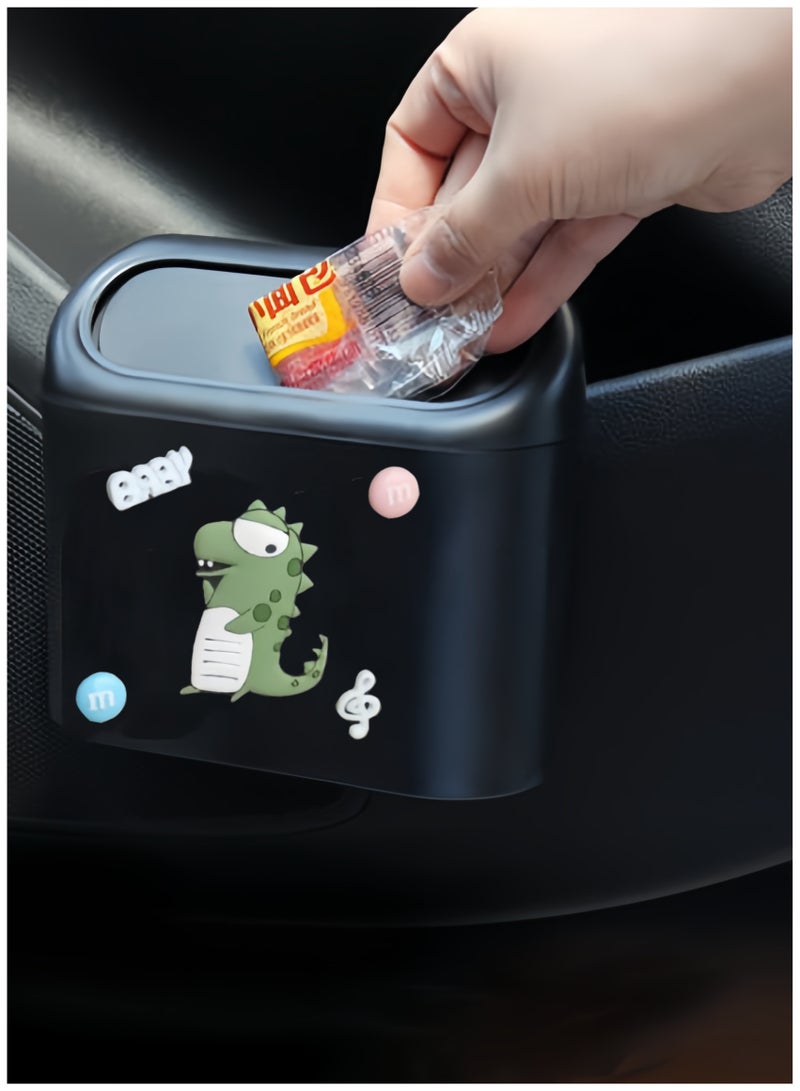 Eilimi Car Trash can,Mini Trunk Push Hanging Portable car Trash Bin Suitable for car,desk - Image 4