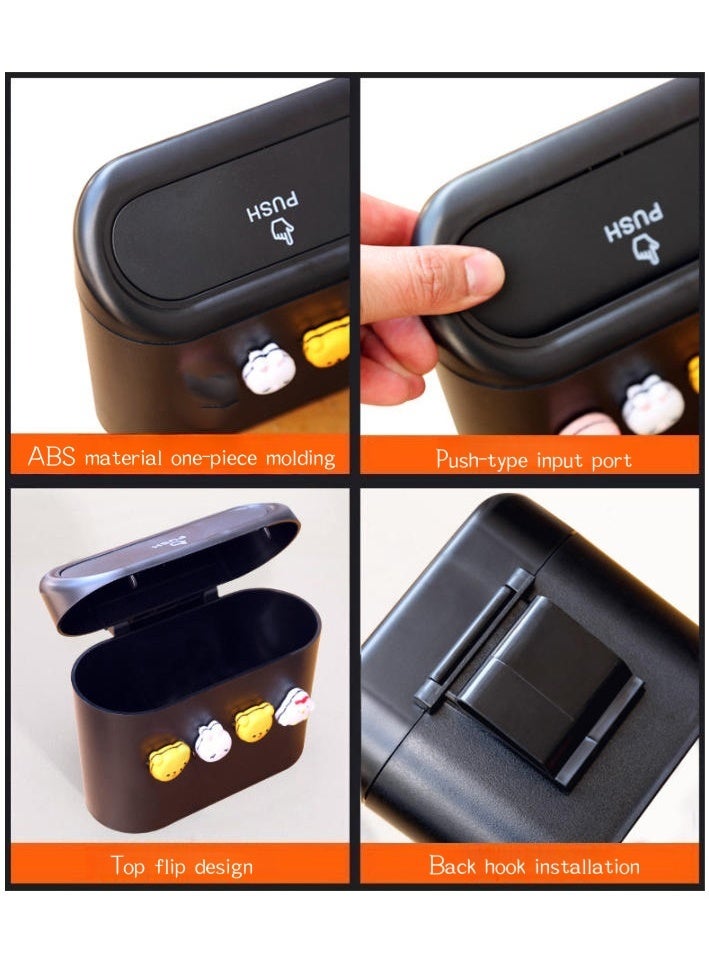 Eilimi Car Trash can,Mini Trunk Push Hanging Portable car Trash Bin Suitable for car,desk - Image 2